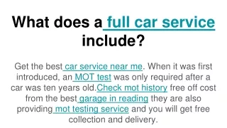 what does a full car service include