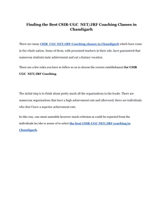 finding the best csir ugc net jrf coaching