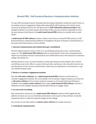 hosted pbx full featured business communication