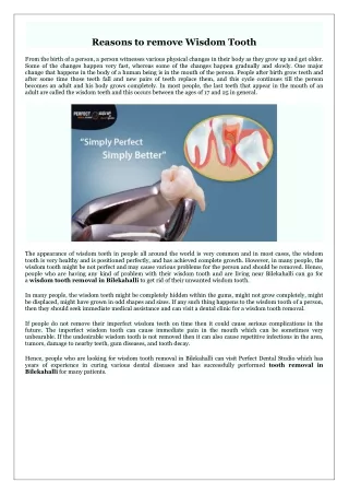 Reasons to remove Wisdom Tooth