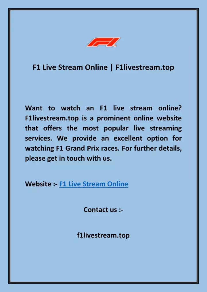 f1 live stream online f1livestream top