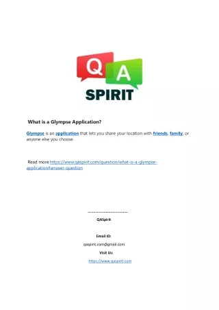 what is a glympse application