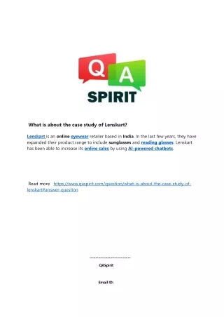 what is about the case study of lenskart