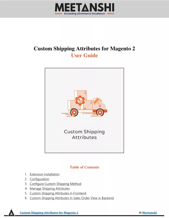 custom shipping attributes for magento 2 user