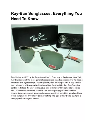 Ray-Ban Sunglasses_ Everything You Need To Know