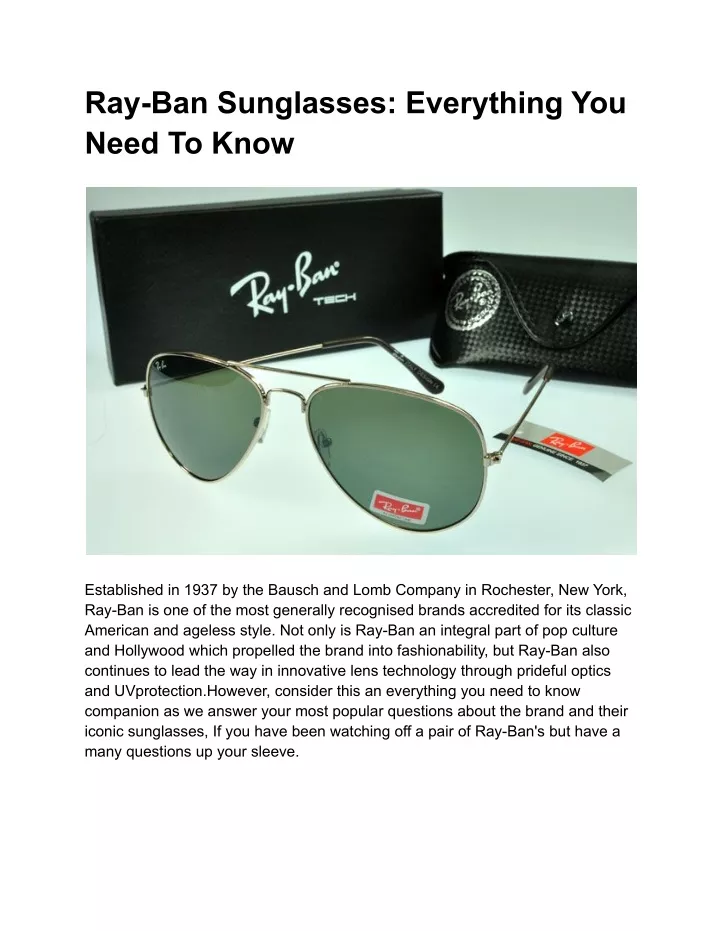 ray ban sunglasses everything you need to know