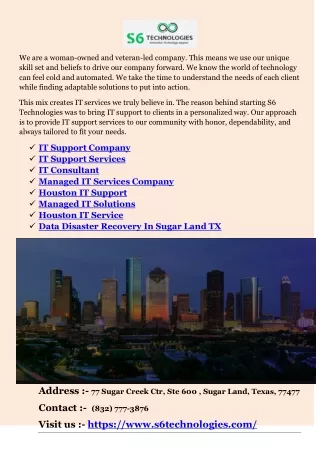 we are a woman owned and veteran led company this