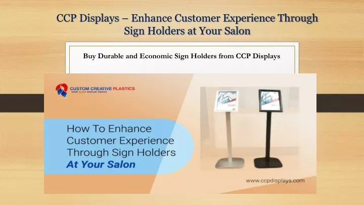ccp displays enhance customer experience through sign holders at your salon