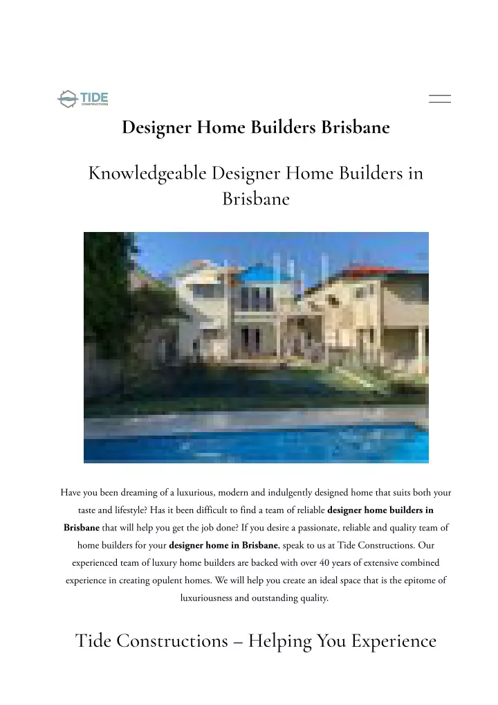 designer home builders brisbane