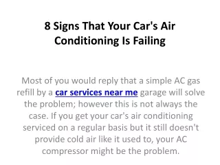8 signs that your car s air conditioning is failing