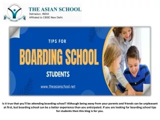 Tips for Boarding School Students