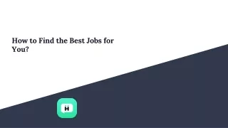 how to find the best jobs for you