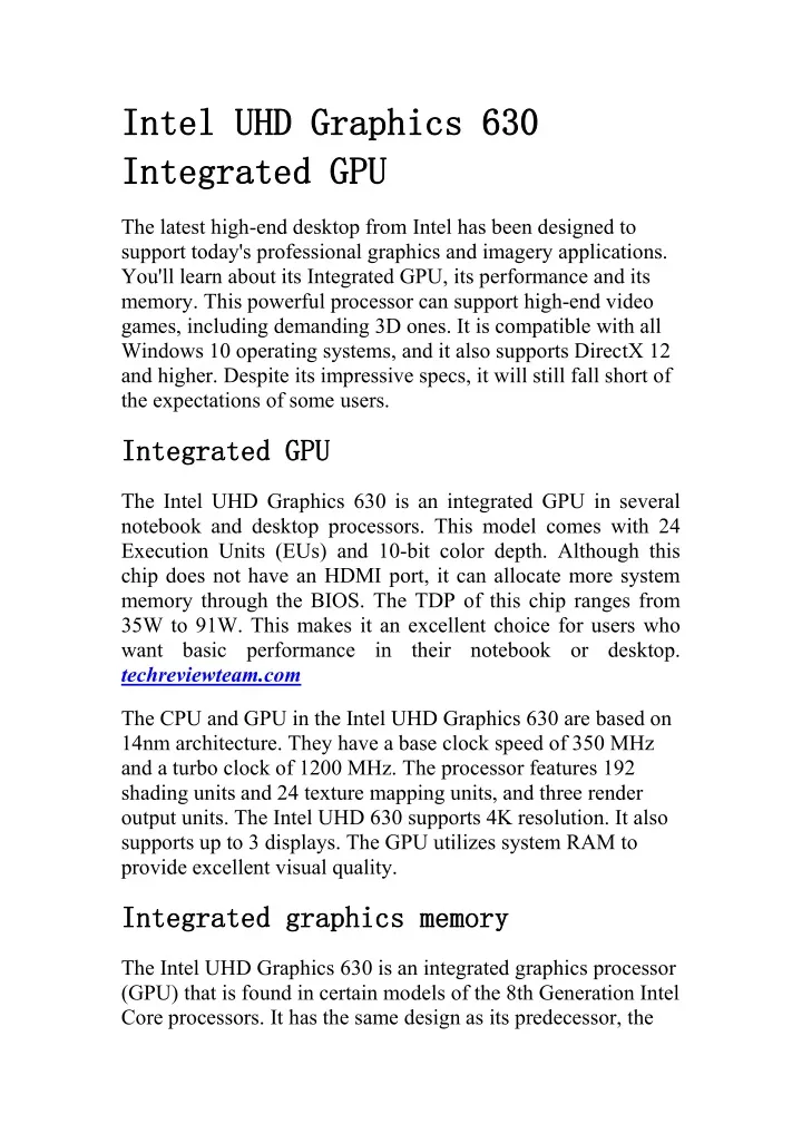intel intel uhd integrated integrated gpu