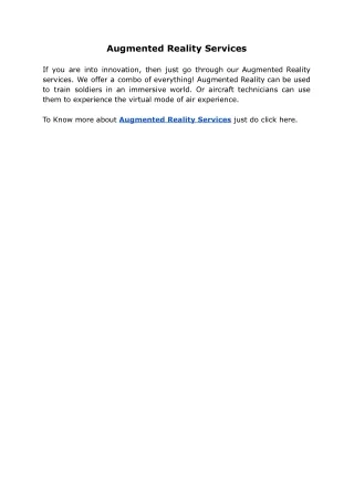 augmented reality services