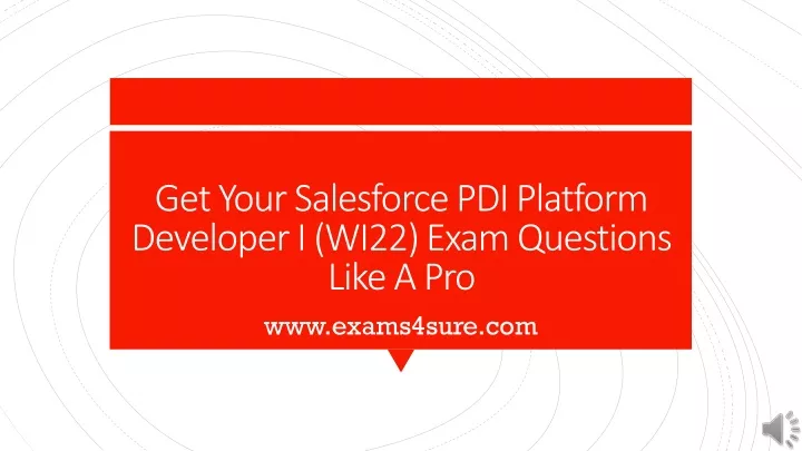 get your salesforce pdi platform developer i wi22