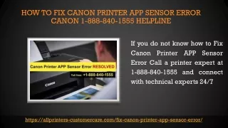how to fix canon printer app sensor error canon 1 888 840 1555 helpline