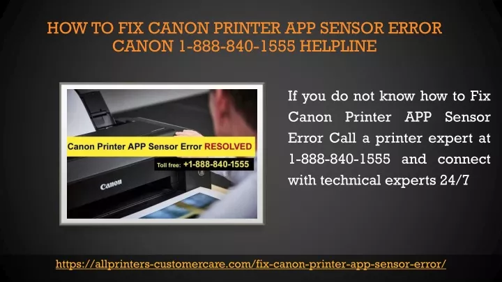 how to fix canon printer app sensor error canon 1 888 840 1555 helpline