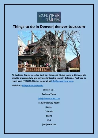 Things to do in Denver|denver-tour.com