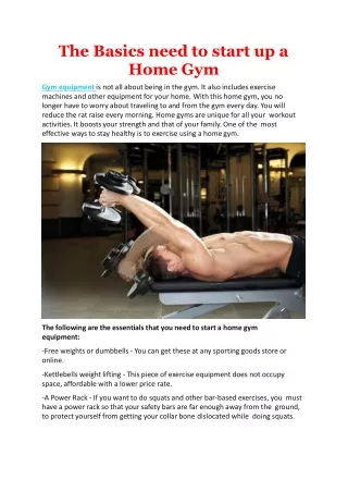 the basics need to start up a home gym