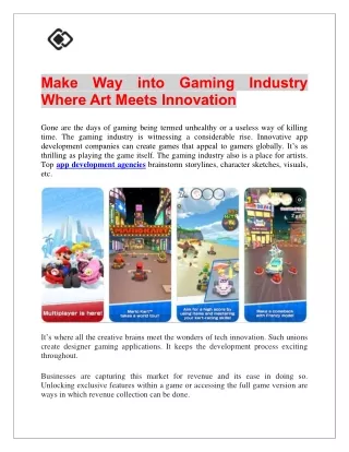 make way into gaming industry where art meets