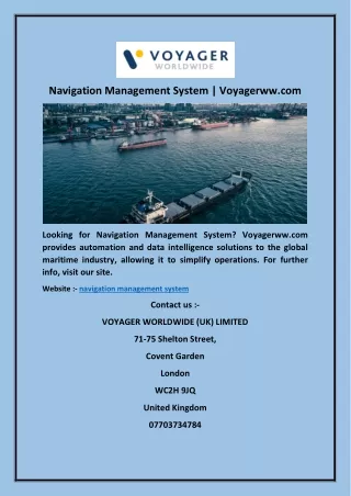 Navigation Management System | Voyagerww.com