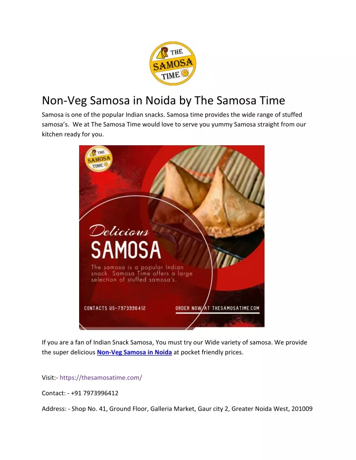 non veg samosa in noida by the samosa time