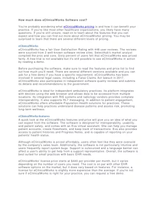 how much does eclinicalworks software cost