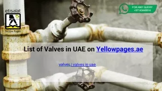 List of Valves in UAE on Yellowpages.ae