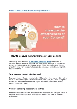 How to measure the effectiveness of your Content (1)