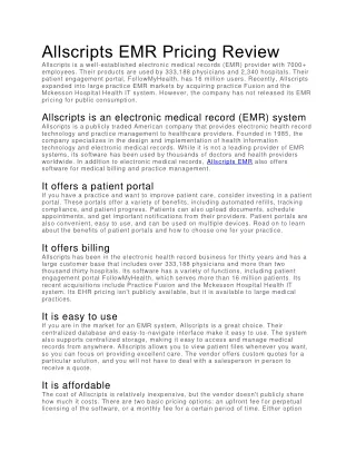 allscripts emr pricing review allscripts