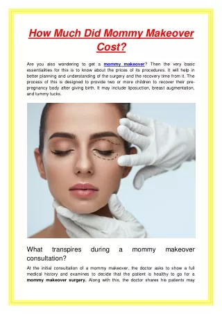 how much did mommy makeover cost