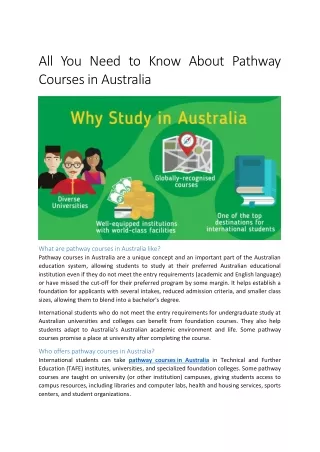 Pathway Courses in Australia: A Complete Guide for International Students