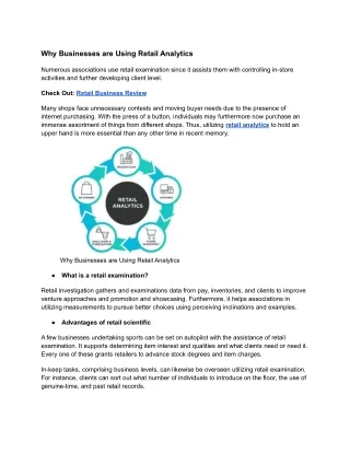 Why Businesses are Using Retail Analytics