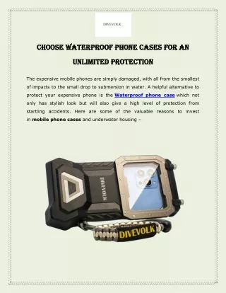 choose waterproof phone cases for an choose