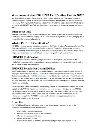 what amount does prince2 certification cost