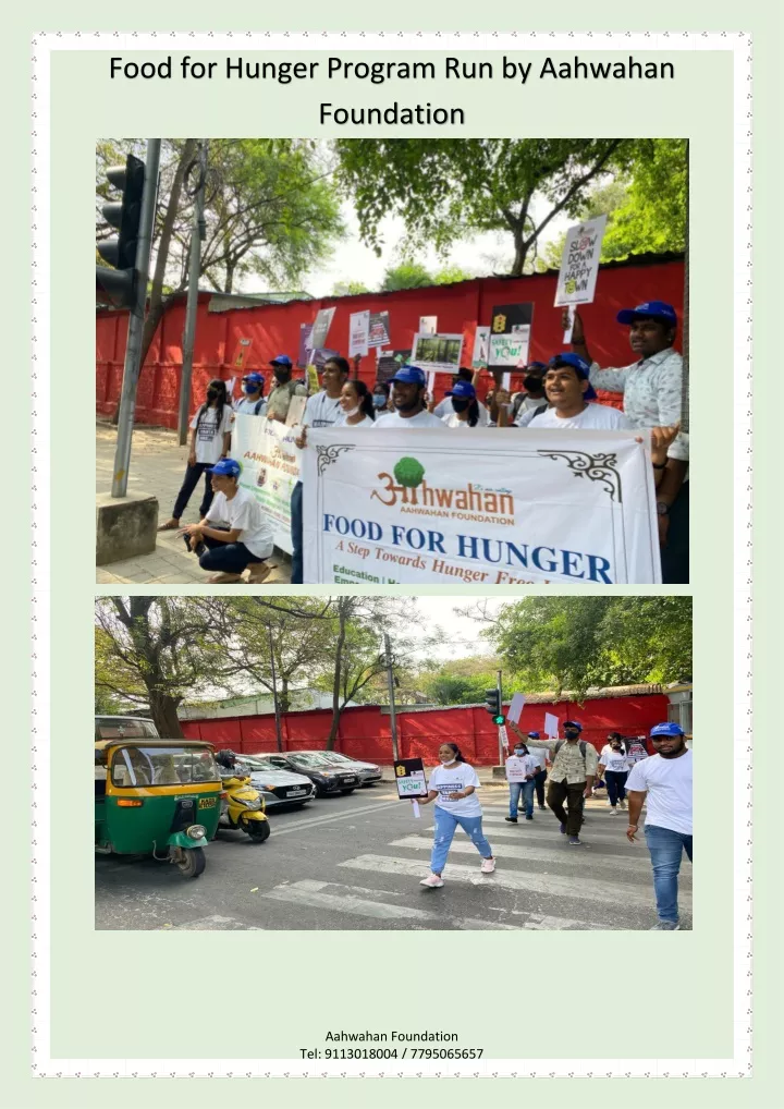 food for hunger program run by aahwahan foundation