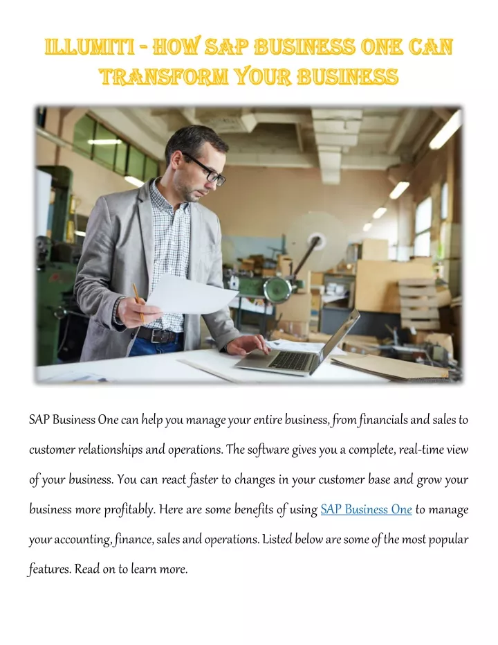sap business one can help you manage your entire