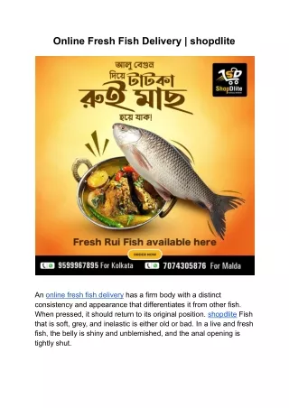 Online Fresh Fish Delivery | shopdlite