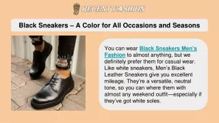 Black Sneakers – A color for all occasions and seasons