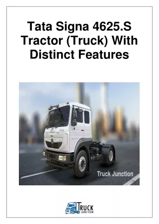 Tata Signa 4625.S Tractor Truck Price & Specifications