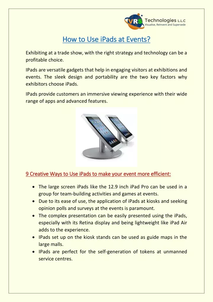 how to use ipads at events how to use ipads