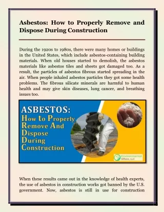 Asbestos How to Properly Remove and Dispose During Construction