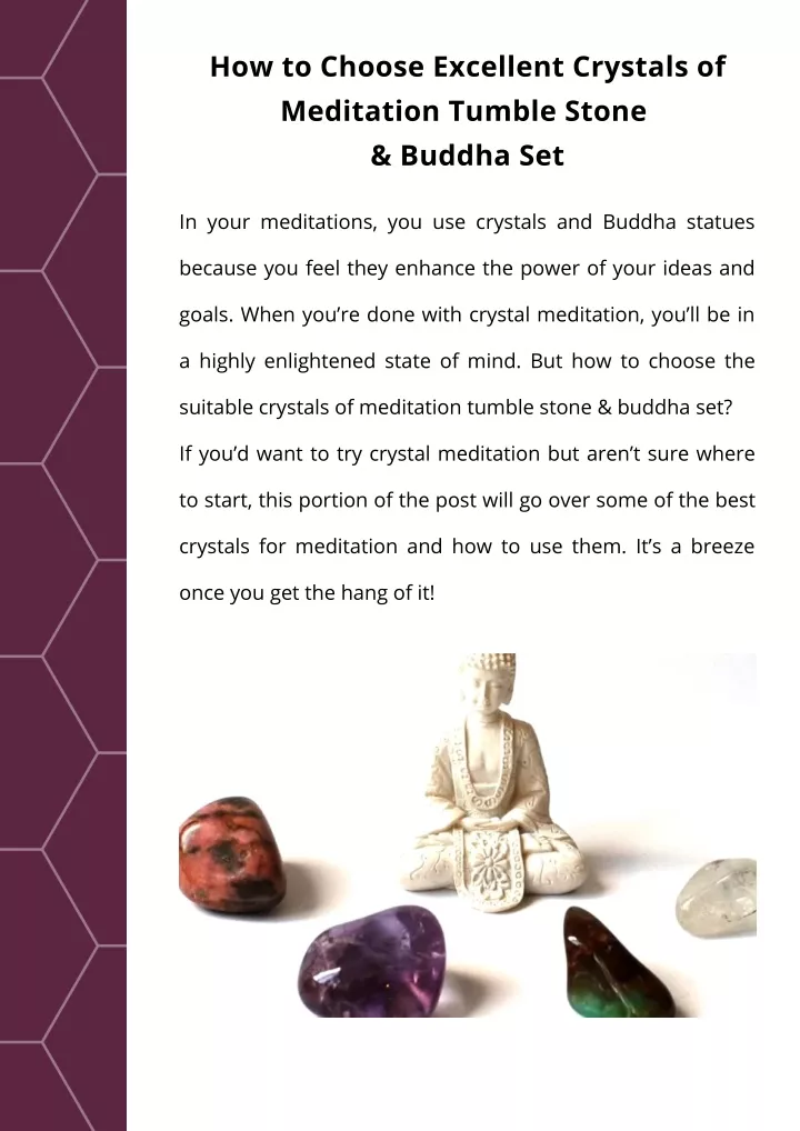 how to choose excellent crystals of meditation