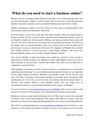 what do you need to start a business online