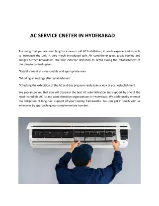 The best AC service center Hyderabad