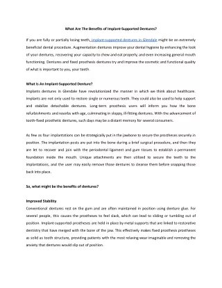 What Are The Benefits of Implant-Supported Dentures?