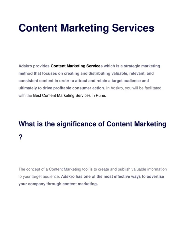Content Marketing Services
