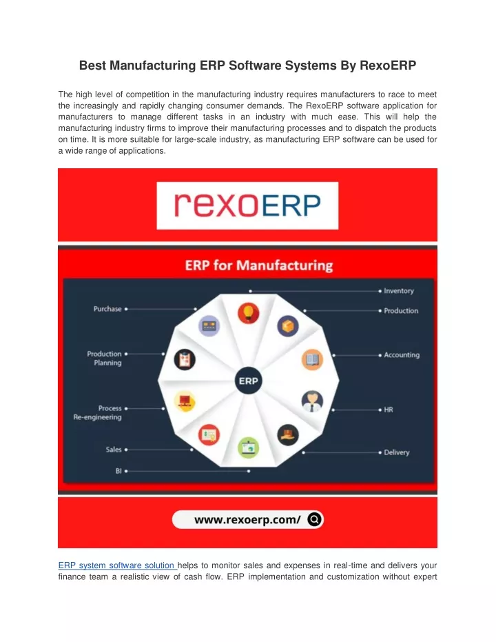 best manufacturing erp software systems by rexoerp