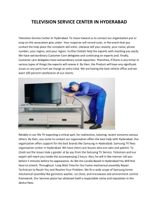 The best Television service center Hyderabad