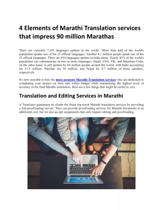 4 Elements of Marathi Translation services